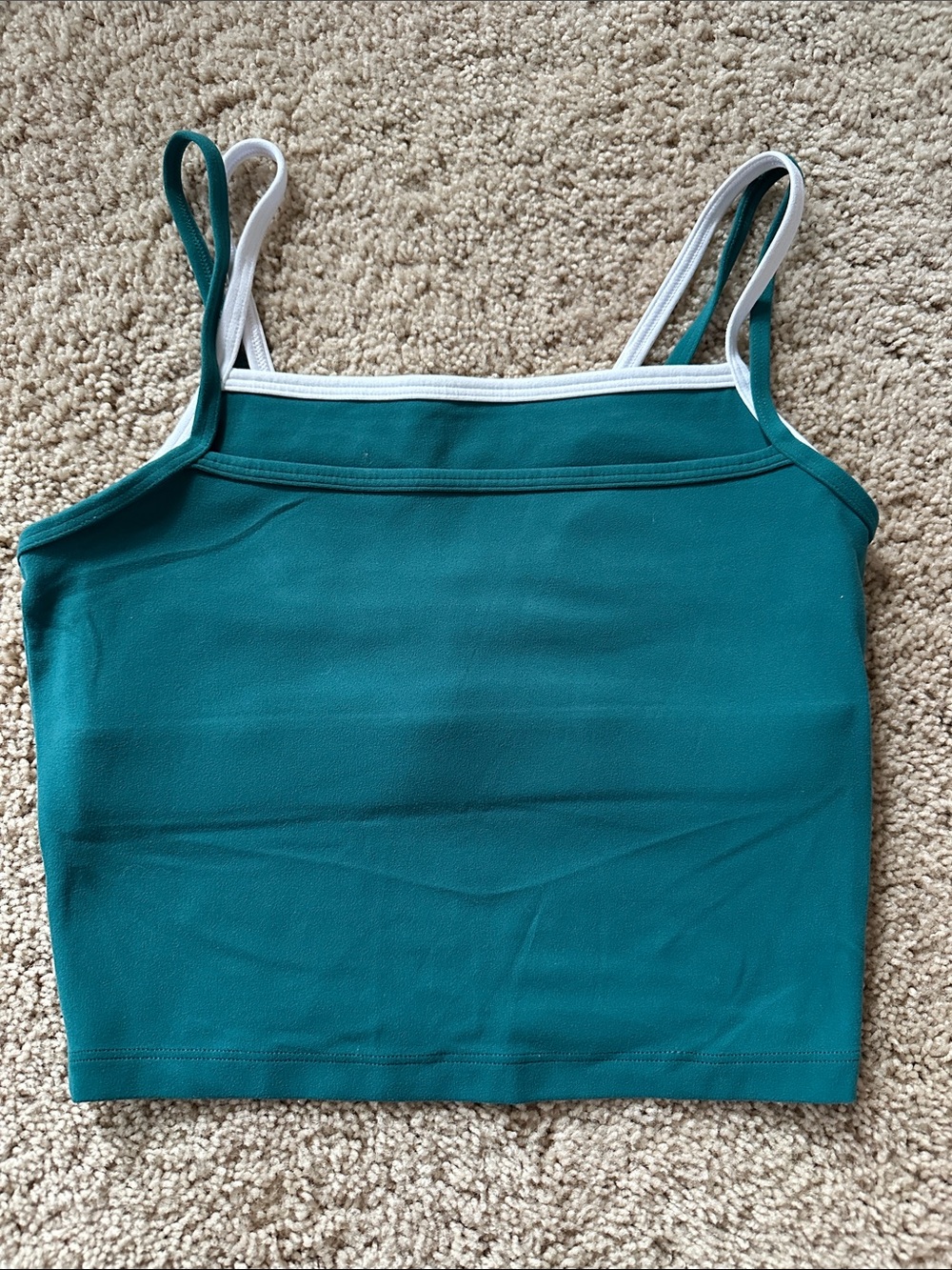 Women's Teal Double-Strap Crop sports Bra Size: XS